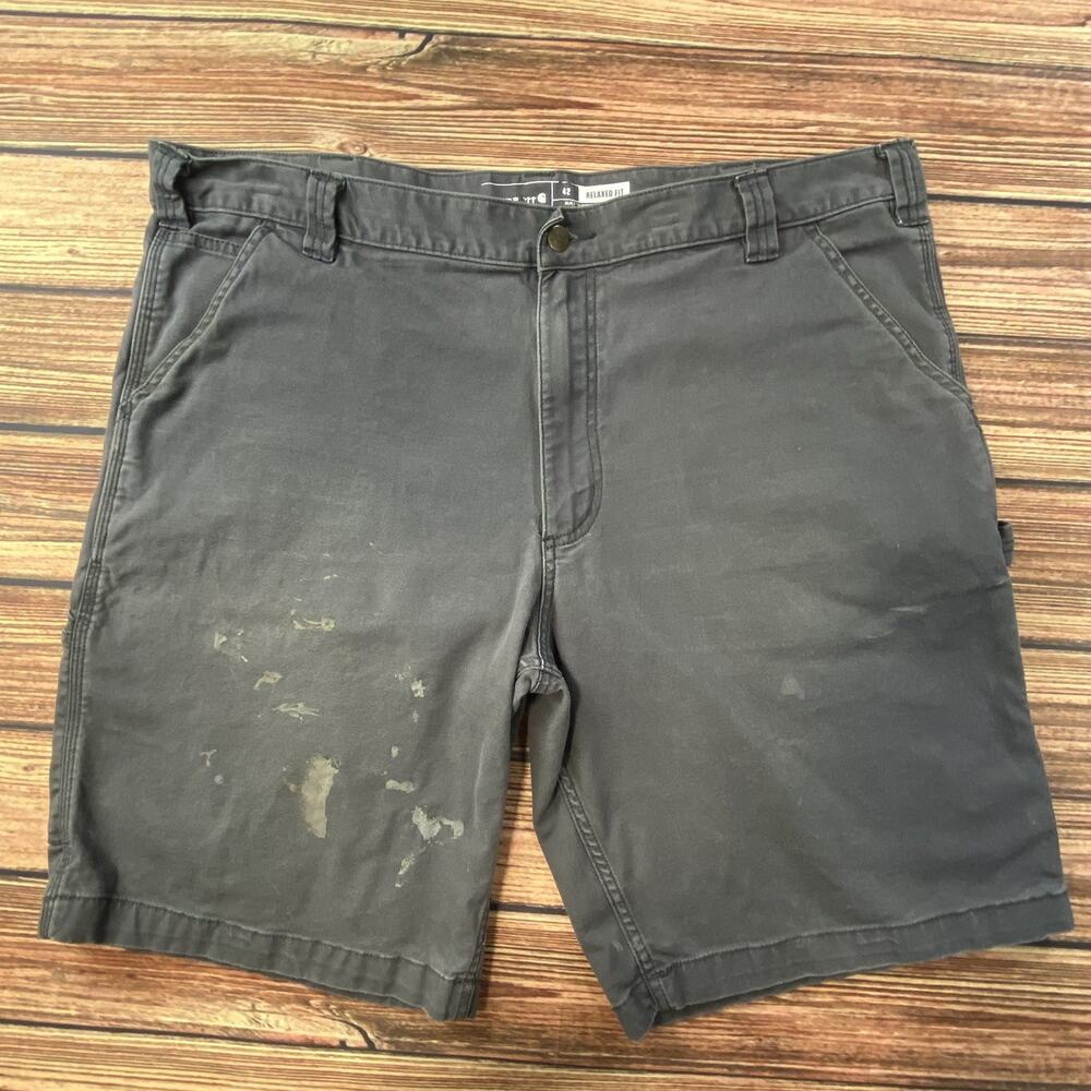 Carhartt Shorts Men’s 42 Gray Relaxed Fit Canvas Utility Work-BS3652-M